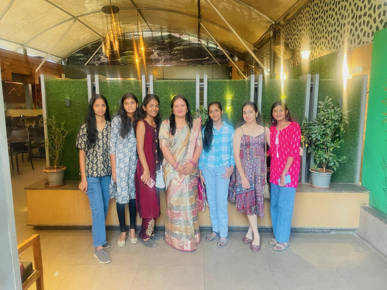 Students gathered during a classroom activity